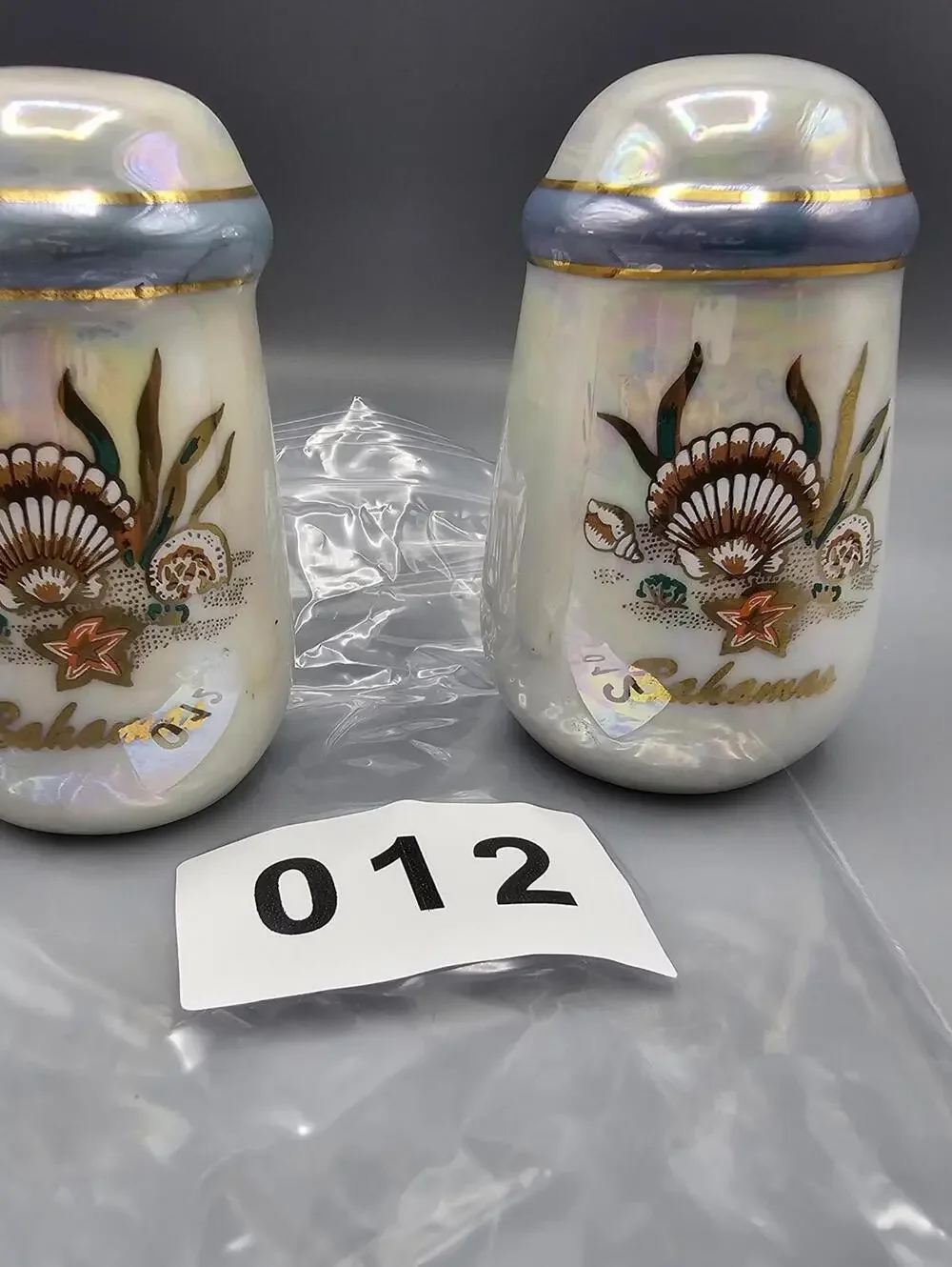 Vintage Bahamas Pearlized Salt and Pepper Shakers Set